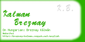 kalman breznay business card